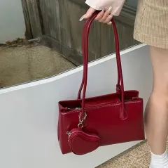 (新品)ハート チャーム 長財布 ショルダーバッグ