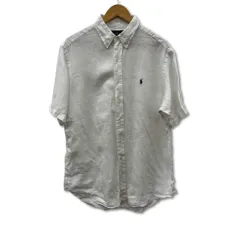 ポロラルフローレン 白 リネン 半袖 シャツ