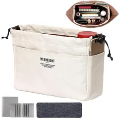 【新品】 Senteria バッグインバッグ キャンバス インナーバッグ 11ポケット バックインバック カードホルダー付き 底板付き 水筒入れ 調節紐 仕切り 撥水 軽量 自立 小さめ 丈夫 小物収納 整理整頓 おしゃれ 可愛い ちょっと大きめ ツールポ 0