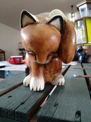 呪物】家を護る霊宿し芝犬木彫り像 曰く付き 縁起物 家内安全 悪霊退散