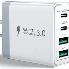 【40W急速充電✨4ポート】USB-C PD20W対応 充電器 iPhone/Android対応 高速充電アダプター コンパクト 軽量