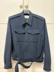 Tonywack ウール ブークレ オフィサー ジャケット ネイビー ティール