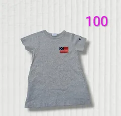 美品　チャンピオン　Champion 半袖　ワンピース 100　グレー　刺繍