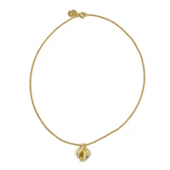 Christian Dior GP×ラインストーン ゴールド ネックレス ゴールド