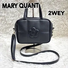 【美品】マリークヮント MARY QUANT 2WAY ショルダーバッグ キルティング風 デイジー 黒 マリークワント ムック