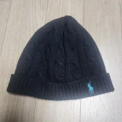 新品) Ralph Lauren ブラック ビーニー ウール混 ユニセックス