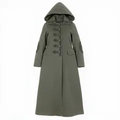 d12 【Archive】PRADA プラダ 2016FW ランウェイ着 ナポレオンコート デザインコート サイズ38 カーキ レディースk02i