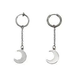 ピアス/イヤリング 片耳 シンプル 星 スター ホソク着用モチーフ リングチェーン 揺れる お洒落 韓国ファッション (イヤリング) [イヤリング]