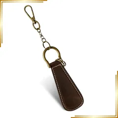 【新品】 [亀登鞄製作所] 靴べら 靴ベラ 携帯 キーホルダー (靴のかかとを優しく守る) 厳選 本革｜職人仕上げ｜経年変化を楽しめる｜旅行・ギフトに最適｜メンズ レディース コンパクト 革 革靴 靴 おしゃれ (こげ茶) 0