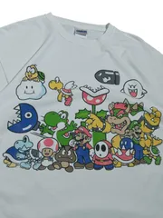 SUPER MARIO BROTHERS スーパーマリオブラザーズ Tシャツ ゲーム Nintendo ヴィンテージ  ホワイト 白 Tee USA アメリカ キャラクター プリント クッパ テレサ ルイージ ヨッシー 任天堂 64 大乱闘 スマブラ