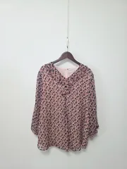 piere cardin フラワー シースルー ブラウス