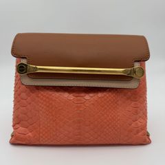 Chloe クロエ フレア オリガミ クラッチバッグ クロコ型押し オレンジ Chloe クロエ フレア オリガミ クラッチバッグ クロコ型押し オレンジ