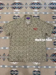 L ブラック アイ パッチ HWC オープンカラー シャツ ヒョウ柄 レオパード