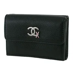シャネル CHANEL スモール フラップ コンパクト ウォレット 3つ折り財布 小銭入れ 黒 AP0853