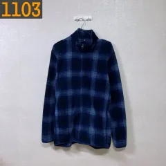 105 ユニクロ チェックパターン フリース ジャケット
