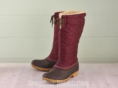 E555 USA製 L.L.Bean ビーンブーツ ナイロン エンジ レディース W8M 25cmのサムネイル