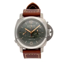 【中古A】 パネライ 時計 ルミノール 1950  PAM00737 ダークグリーン文字盤 手巻き PANERAI クロノグラフ モノプルサンテ 8DAYS GMT チタニオ 【ブティック限定】のサムネイル