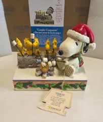 完売品 PEANUTS スヌーピー&ウッドストック ロースティング 12.7cm クリスマス | ジムショア ピーナッツ グッズ フィギュア 人形 置物 彫刻 Jim Sho
