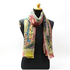 エトロ ウール シルク 長方形ストール スカーフ マルチカラー 中古 ABランク ETRO レディース 女性用のサムネイル