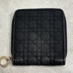 Christian Dior クリスチャンディオール レディディオール レザー カナージュ ラウンドファスナー 二つ折り財布 コンパクトウォレット ミニウォレット ジップウォレット 小銭入れ コインケース カードケース CD ロゴ レディース 人気 定番
