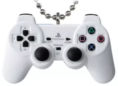 【中古】食玩 キーホルダー 8.アナログコントローラ (DUALSHOCK2) セラミック・ホワイト 「PlayStation/ミニチュアチャーム付きビスケット」