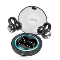 TTQT イヤーカフ イヤホン【2025業界革新】 ワイヤレスイヤホン Bluetooth5.4 オープンイヤー型 耳を塞がない ぶるーとゅーす LEDライトリング搭載 華やかでおしゃれなパールデザイン ENC通話ノイズキャンセリング マイク内蔵 最大36時間