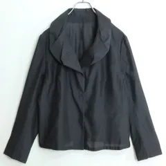 ヒロコビス★個性的ジャケット シアー感 大きいサイズ15 黒系 無地 薄手z19367