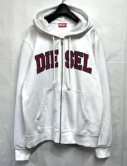 DIESEL｜ディーゼル  S-GINN-HOOD-ZIP-K12  ロゴプリント ジップアップパーカー