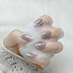 【春色フェア】OHMI GALLERY 側光マグネットネイル ショートオーバル ワンカラー 100％ハンドメイド 男女兼用 NTSOMSLU ルミナス #01