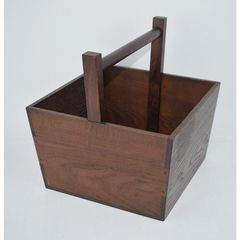 アンティーク】昭和レトロ 木製 炭入れ箱 炭斗箱 炭取 茶道具 古道具