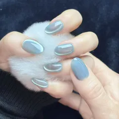 【春色フェア】OHMI GALLERY 側光マグネットネイル ショートオーバル ワンカラー 100％ハンドメイド 男女兼用 NTSOMSLU ルミナス #03