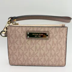 MICHAEL KORS マイケルコース 総柄 フラグメントケース パスケース コインケース ピンク キーリング付 リストレット付