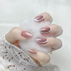 【春色フェア】OHMI GALLERY 側光マグネットネイル ショートオーバル ワンカラー 100％ハンドメイド 男女兼用 NTSOMSLU ルミナス #10