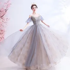 送料無料 未使用 発表会 舞台 パーティ エレガント ゴージャス イベント フェミニン 11号 L ドレス (OPN2500）