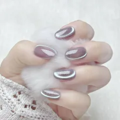 【春色フェア】OHMI GALLERY 側光マグネットネイル ショートオーバル ワンカラー 100％ハンドメイド 男女兼用 NTSOMSLU ルミナス #11