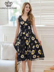 GINZA COUTURE 花柄マキシドレス - メルカリ