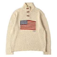 POLO Ralph Lauren ポロ ラルフローレン ニット ベージュ サイズ:L | トグルボタン付き 星条旗 コットン リネン ハイネック ニット | トップス セーター【メンズ】【中古】
