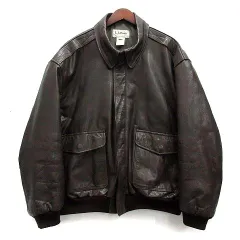エルエルビーン L.L.BEAN 80s A-2 レザー フライトジャケット ブルゾン H706 ブラウン XXL USA製 ヴィンテージのサムネイル