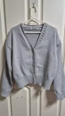 グレー ニット カーディガン