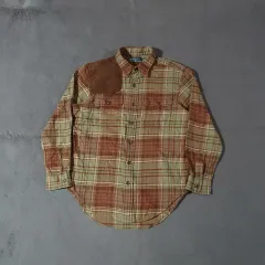 ポロ スウェード パッチ ウェスタン CHECK フランネル シャツ M 95