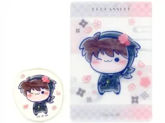 【中古】グッズセット 土井半助 ステッカー＆クリアカードセット 「フリューくじ 忍たま乱太郎 ふんわり桜もちぴこの段」 ステッカー＆クリアカードセット賞