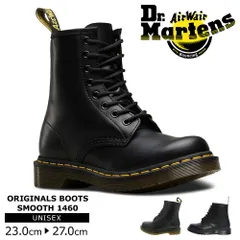 【新品】 ドクターマーチン 1460 8ホール mono ワークブーツ メンズ レディース 本革 レザー 定番 クラシック イエローステッチ レースアップ レザーブーツ ショートブーツ 靴 シューズ ブーツ 黒 ブラック スムース モノクロ