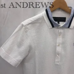 St ANDREWS セントアンドリュース ゴルフウエアー ポロ トップス M ホワイト  メンズ ファッション_255023のサムネイル