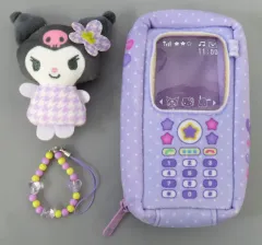 【中古】グッズセット クロミ(ストラップパープル＆イエロー/ポーチ パープル) えらんでガラケーポーチ＆マスコット 「サンリオキャラクターズ」