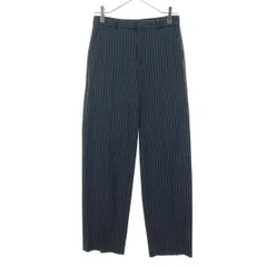 美品 Banana Republic バナナリパブリック ストライプ柄 スラックスパンツ 0 ネイビー系 レディース 古着