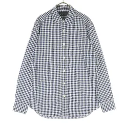 International Gallery BEAMS インターナショナルギャラリービームス 日本製 ギンガムチェック柄 長袖 コットンシャツ ネイビー メンズ 古着