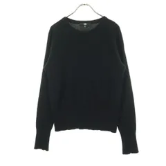 UNIQLO ユニクロ 長袖 カシミヤ クルーネック セーター M ブラック レディース 古着