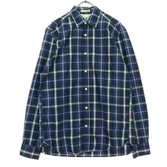 H&M エイチアンドエム チェック柄 長袖 コットンシャツ S ネイビー系 regular メンズ 古着