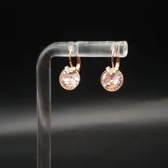 美品 SWAROVSKI Bella V スワロフスキー ベラ ドロップピアス クリスタル ラウンドカット パヴェ ラインストーン ローズゴールド 上品 可愛い フェミニン エレガント きらきら ギフト プレゼント 贈り物