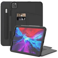 iPad Pro 11 ケース 2020 7つの角度に対応 オートスリープ/ウェイク カード収納 全面保護型 Pencilホルダー付 iPad Pro 11インチ 専用カバー (黒)